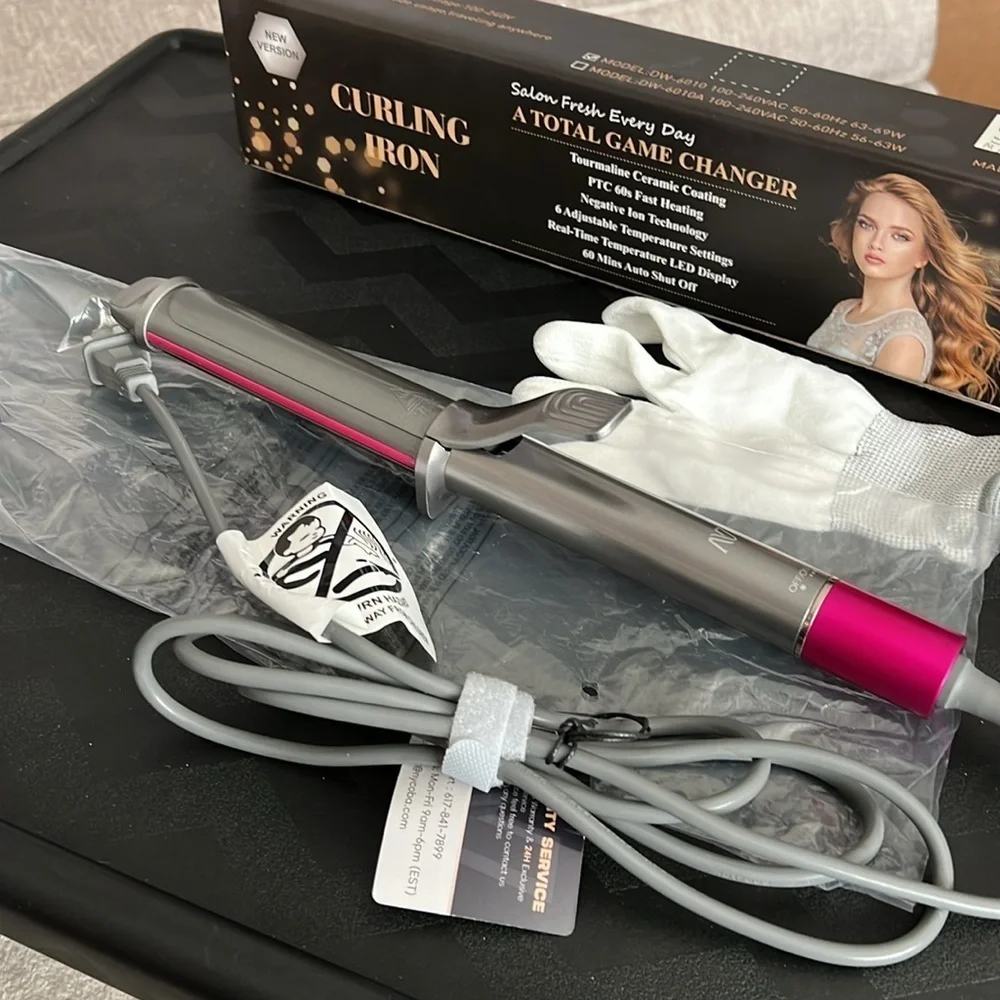 Nycoba 1-1/4” Ceramic Coated Curling Iron 6 Temperature Settings #MA1